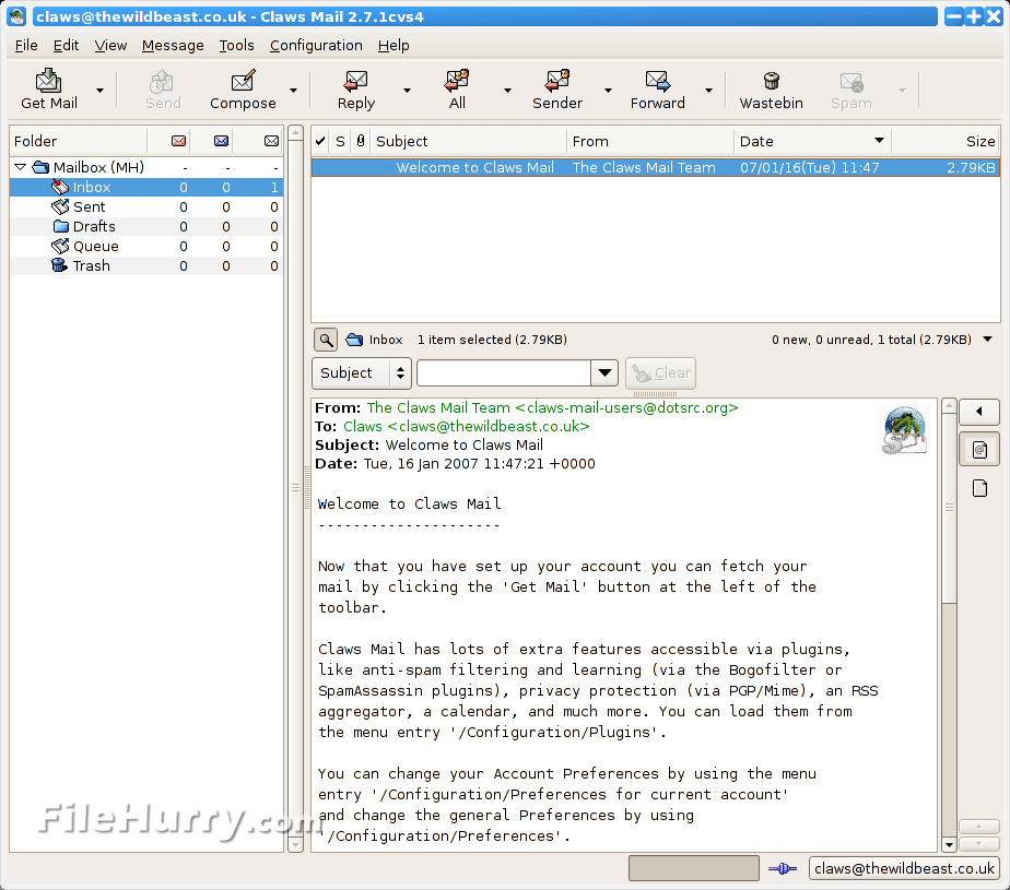 Claws Mail 3.17.8.1 screenshot 1